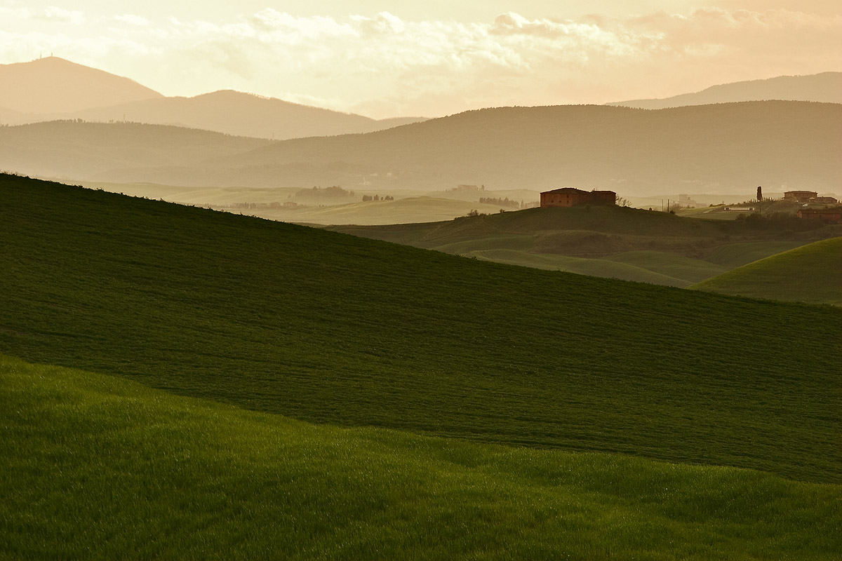 Coucher de soleil en Toscane